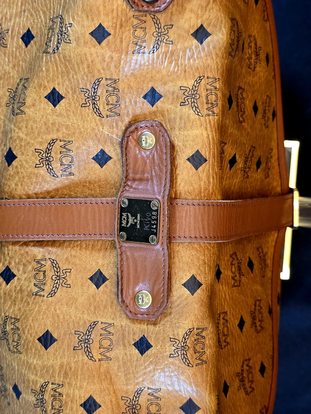 Authentic Vintage MCM Visetos Saddle Bag/Unisex Crossbody Messenger. Large space